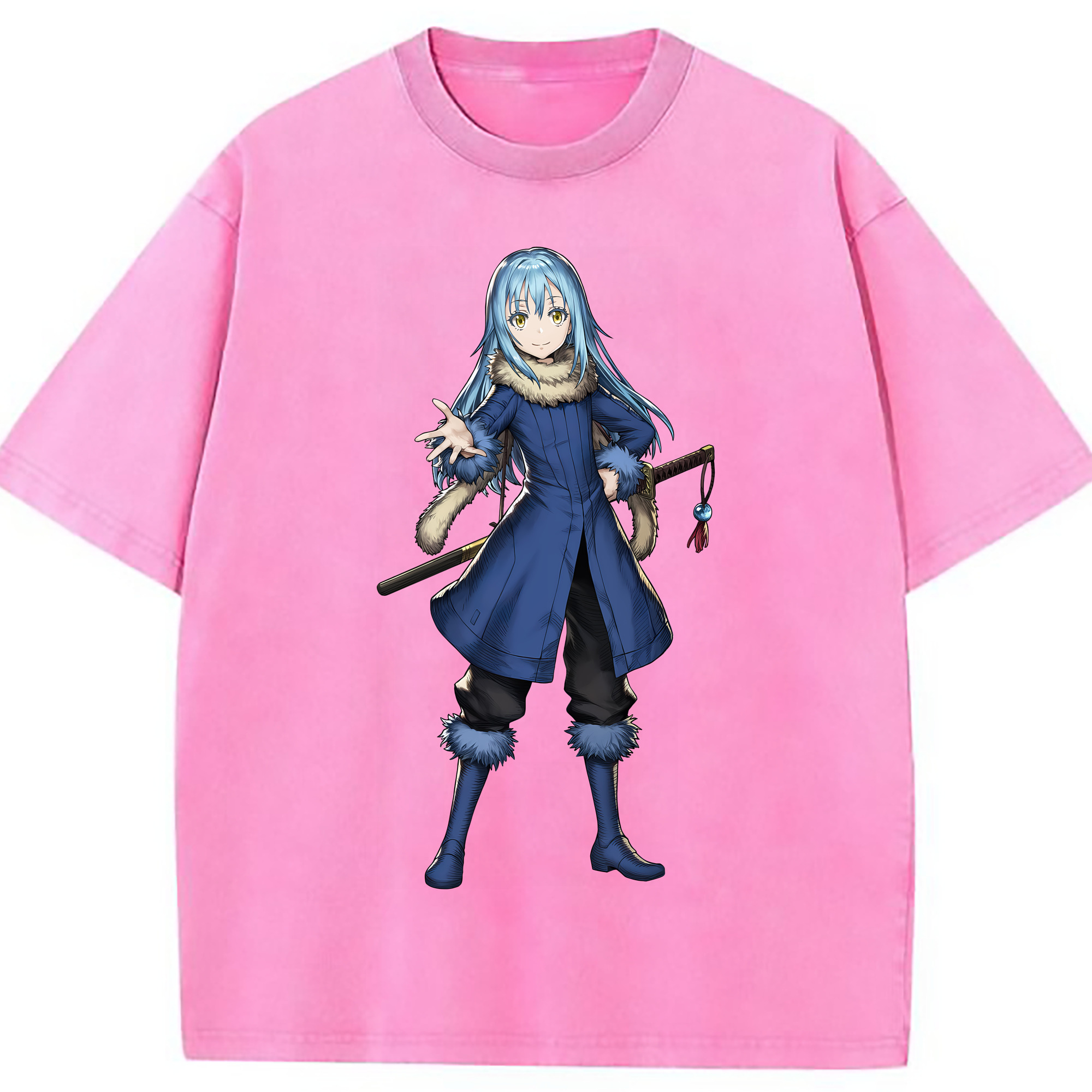（画像用） 転スラ Regarding Reincarnated to Slime 綿100% ヴィンテージ風 半袖Tシャツ（フロントプリント）